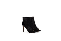 Black Lace & Leather Ankle Heel