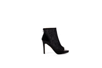 Black Lace & Leather Ankle Heel