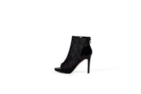 Black Lace & Leather Ankle Heel