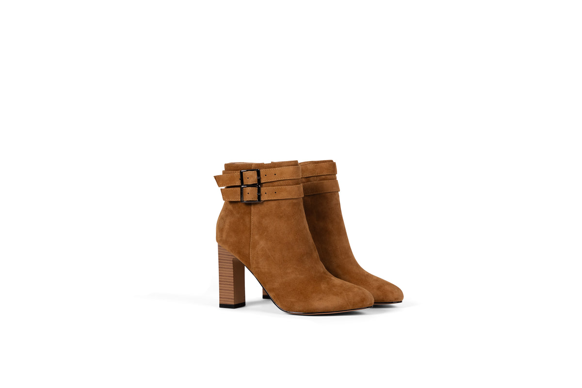 Brown Suede Leather Ankle Boot