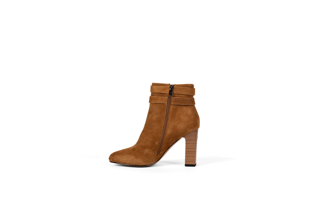 Brown Suede Leather Ankle Boot