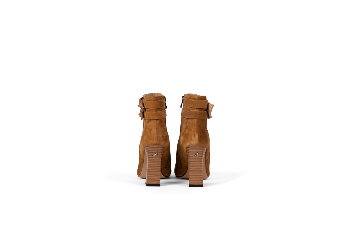 Brown Suede Leather Ankle Boot