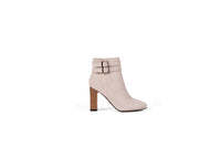 White Suede Leather Ankle Boot