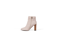 White Suede Leather Ankle Boot