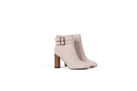 White Suede Leather Ankle Boot