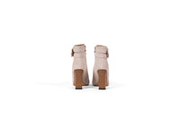 White Suede Leather Ankle Boot