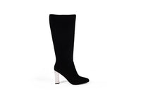 Black Suede Knee High Boot