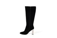 Black Suede Knee High Boot
