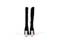 Black Suede Knee High Boot