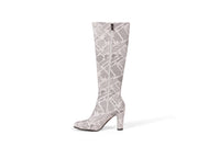 Newspaper Print Knee High Boot