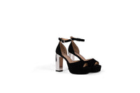 Black Suede Platinum Heel