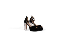 Black Suede Platinum Heel