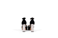 Black Suede Platinum Heel